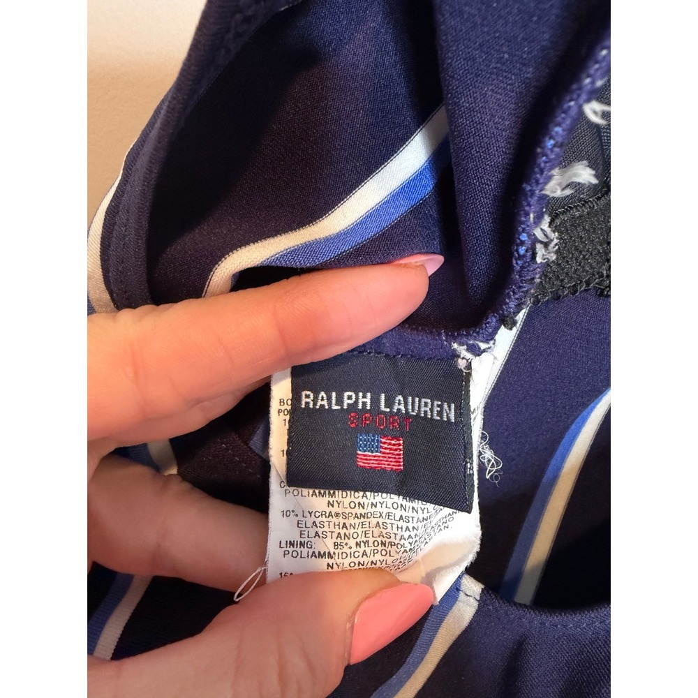 Ralph Lauren Sport Navy Striped One-Piece Swimsuit & Swim Skirt Cover-Up Set - Picture 6 of 9